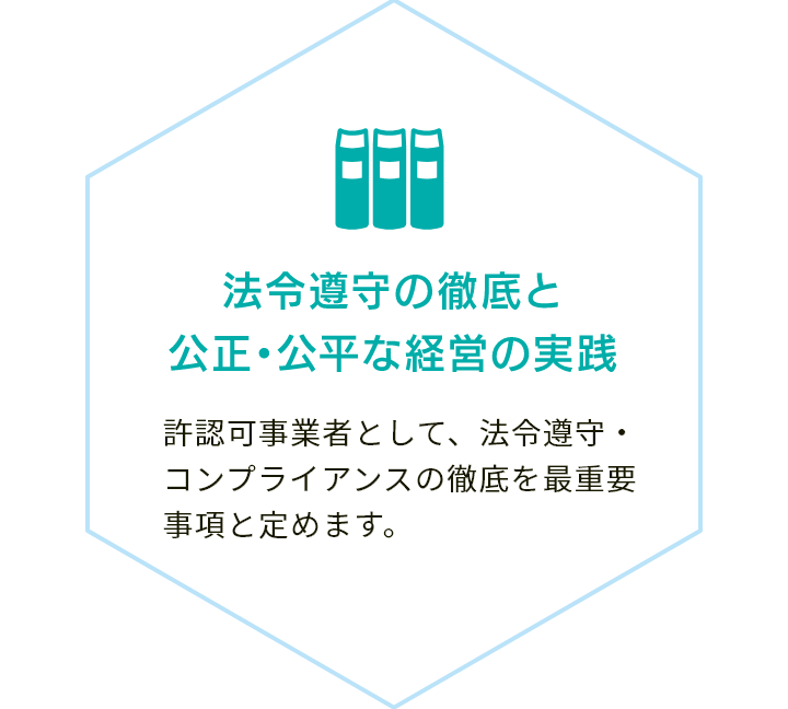 法令順守の徹底と公正公平な経営の実践