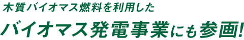 バイオマス発電事業にも参画